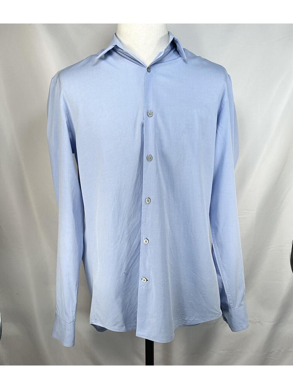 Banana Republic Tall Slim Fit Button-Up Blue Mens L 16-16.5